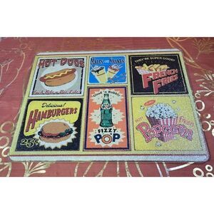 Nostalgic Retro Diner Tempered Glass Cutting Board